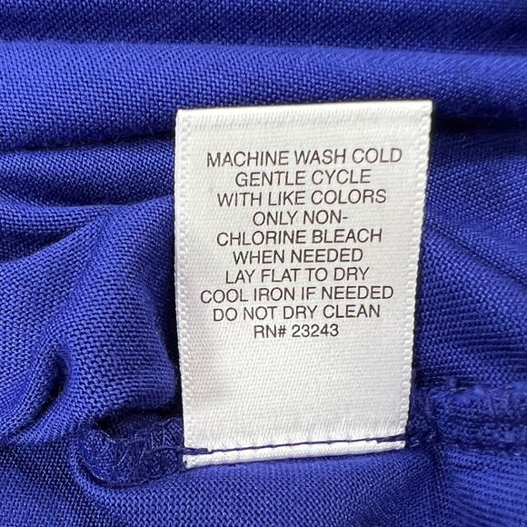 soho New York & Co Jeans WOMENS SMALL Blue 3/4 Sleeve Covered Strap-Back Top NEW - Picture 13 of 16